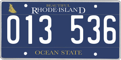 RI license plate 013536