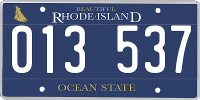 RI license plate 013537