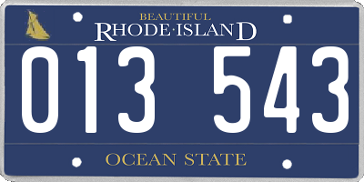 RI license plate 013543