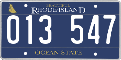 RI license plate 013547