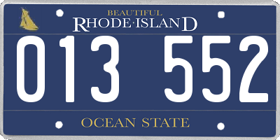 RI license plate 013552