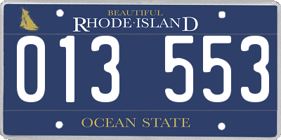 RI license plate 013553