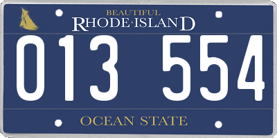 RI license plate 013554