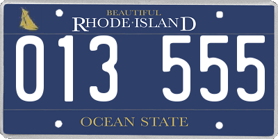 RI license plate 013555