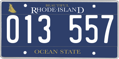RI license plate 013557