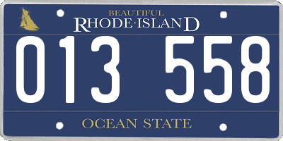 RI license plate 013558