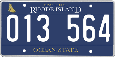 RI license plate 013564