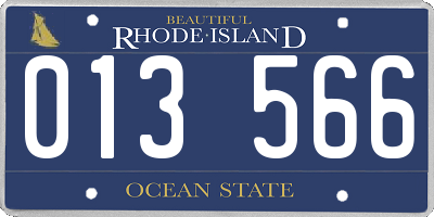 RI license plate 013566