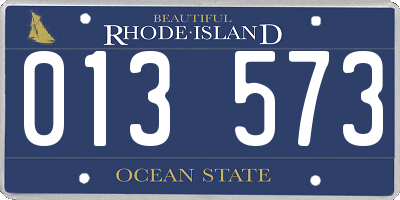 RI license plate 013573