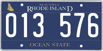 RI license plate 013576