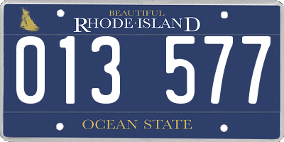 RI license plate 013577