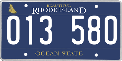 RI license plate 013580