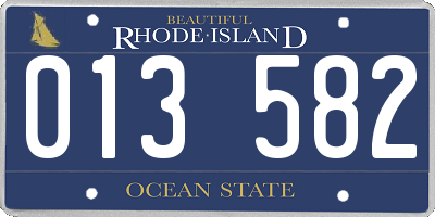 RI license plate 013582