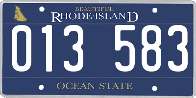 RI license plate 013583