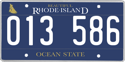 RI license plate 013586