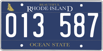 RI license plate 013587