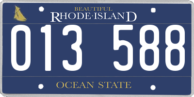 RI license plate 013588