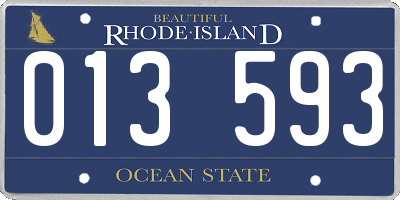 RI license plate 013593