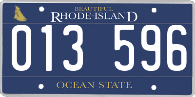 RI license plate 013596