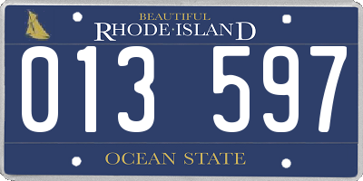 RI license plate 013597