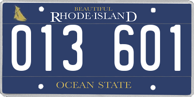 RI license plate 013601