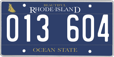 RI license plate 013604