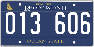 RI license plate 013606