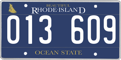 RI license plate 013609