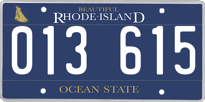 RI license plate 013615