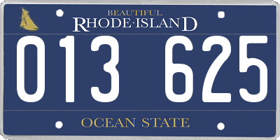 RI license plate 013625