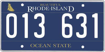 RI license plate 013631