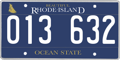 RI license plate 013632