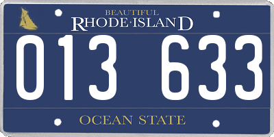 RI license plate 013633