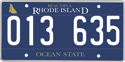 RI license plate 013635