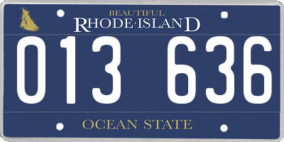 RI license plate 013636