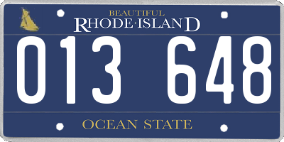 RI license plate 013648