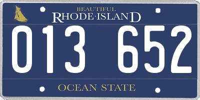 RI license plate 013652