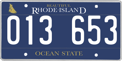 RI license plate 013653