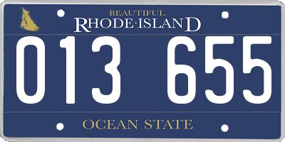 RI license plate 013655