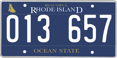 RI license plate 013657