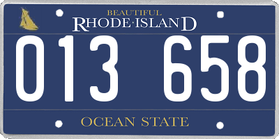 RI license plate 013658