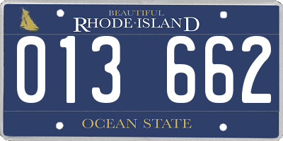 RI license plate 013662