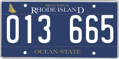 RI license plate 013665