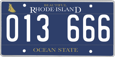 RI license plate 013666