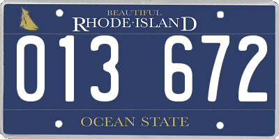 RI license plate 013672