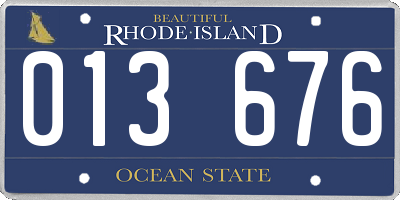 RI license plate 013676