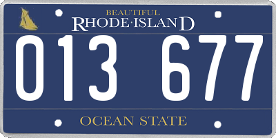 RI license plate 013677