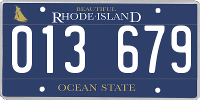 RI license plate 013679