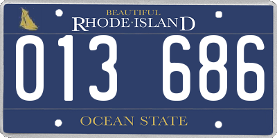 RI license plate 013686