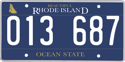 RI license plate 013687